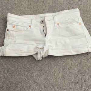 White low rise jean shorts